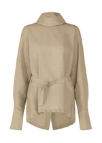 A product shot of the ISSEY MIYAKE PAPER ESQUE U shirt in greige (10).