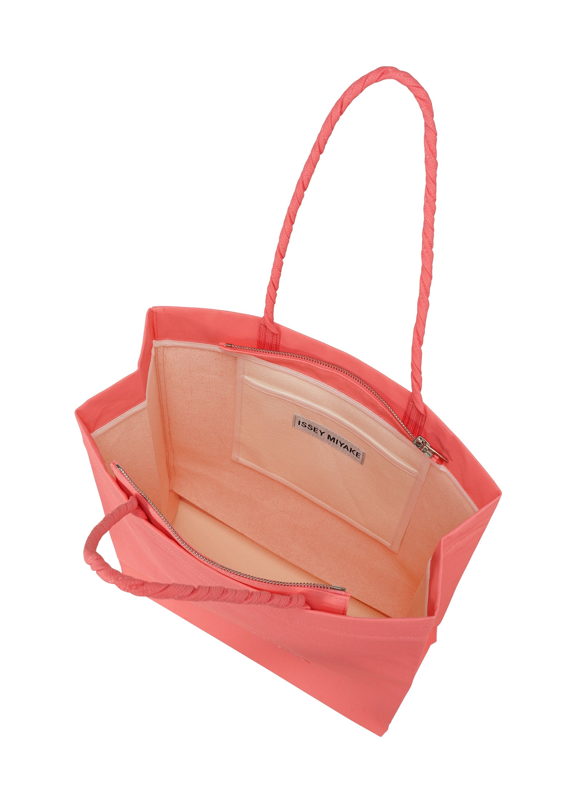 A detail shot of the ISSEY MIYAKE THIS IS A PAPER BAG bag.