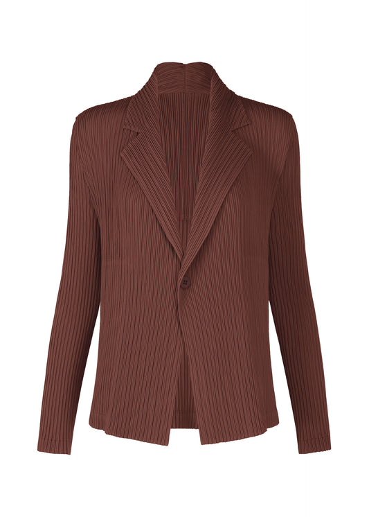 HATCHING PLEATS Jacket Dark Brown