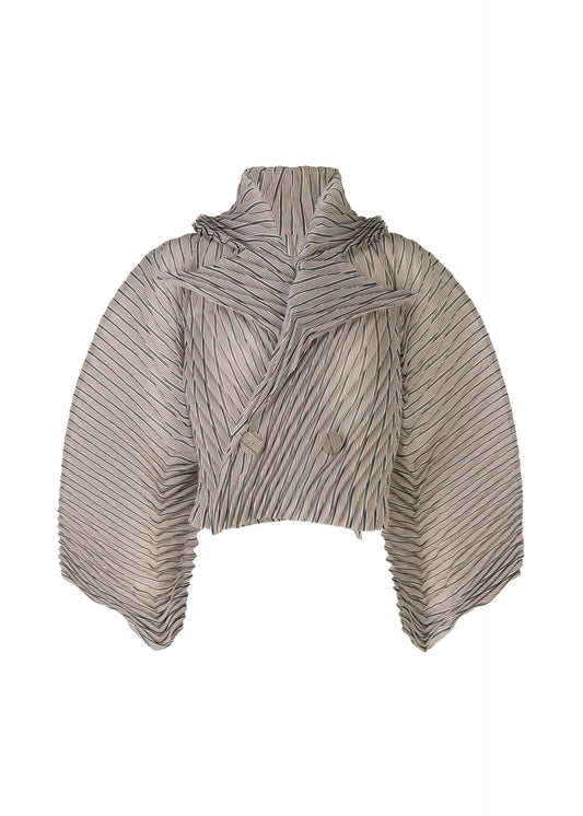A product shot of the Issey Miyake GENERIC STRIPES HAND PLEATS jacket in .