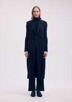 HATCHING PLEATS Vest Black