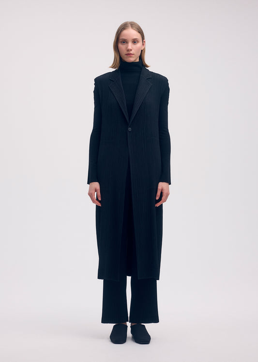 HATCHING PLEATS Vest Black