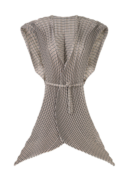 A product shot of the Issey Miyake GENERIC STRIPES HAND PLEATS vest in .