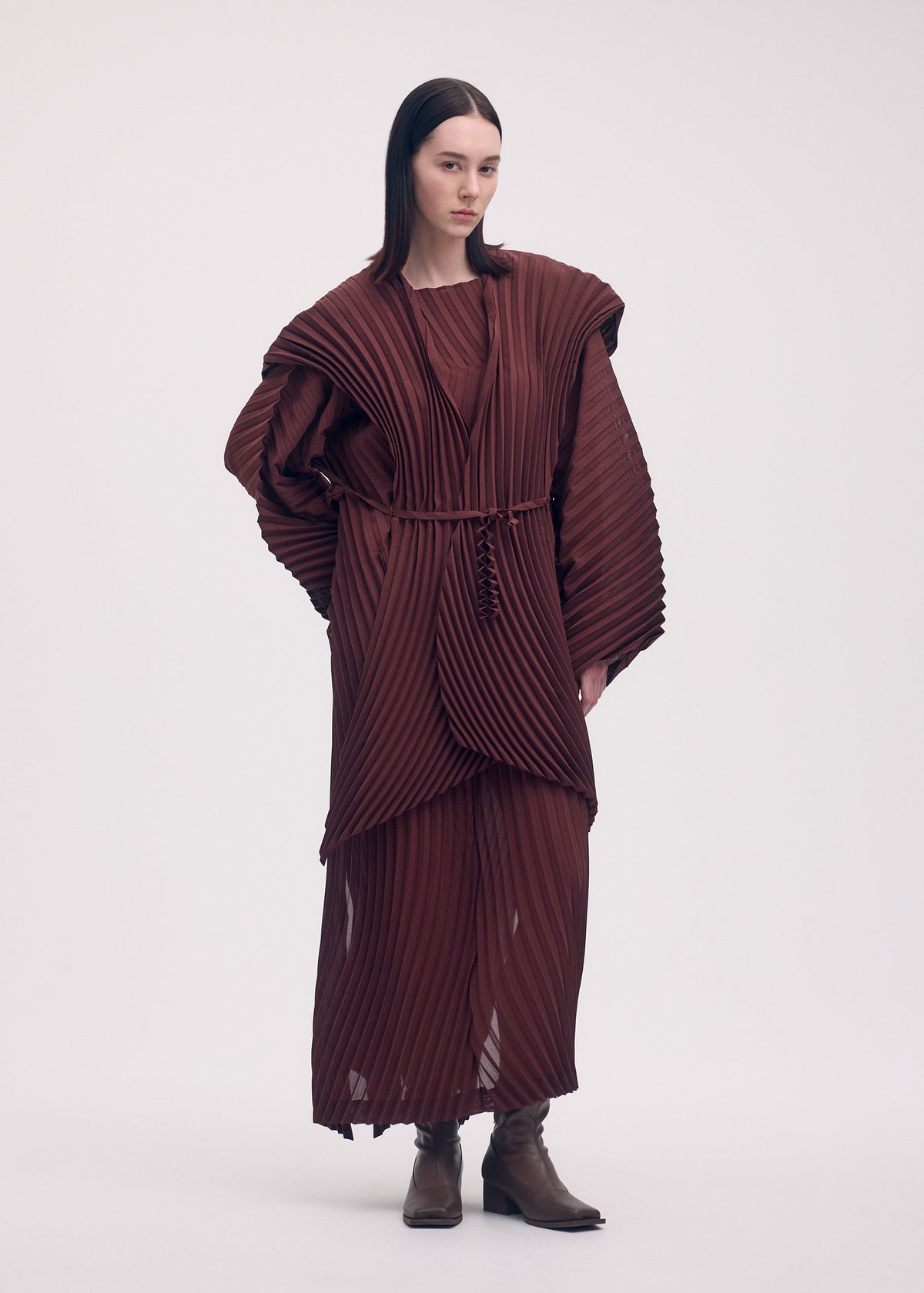 WAVE PLEATS Vest Red