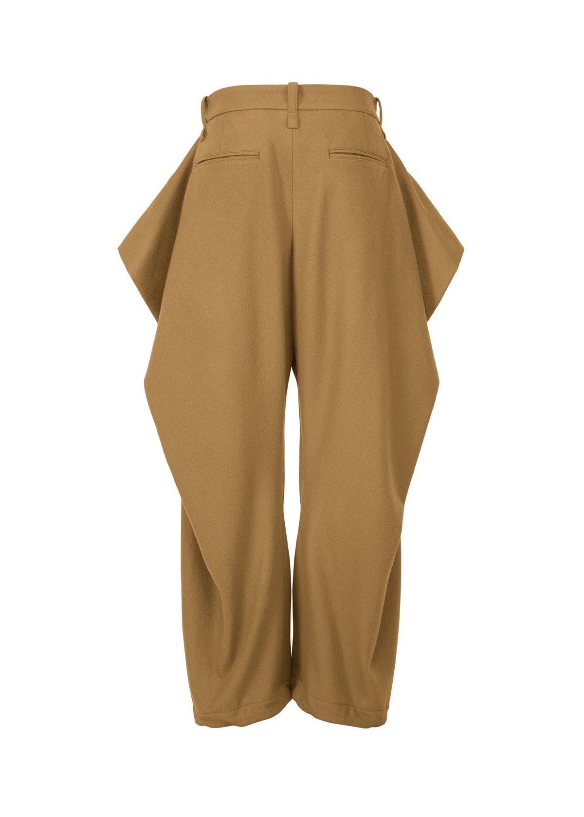 A detail shot of the Issey Miyake WOOL TWEED PANTS trousers.