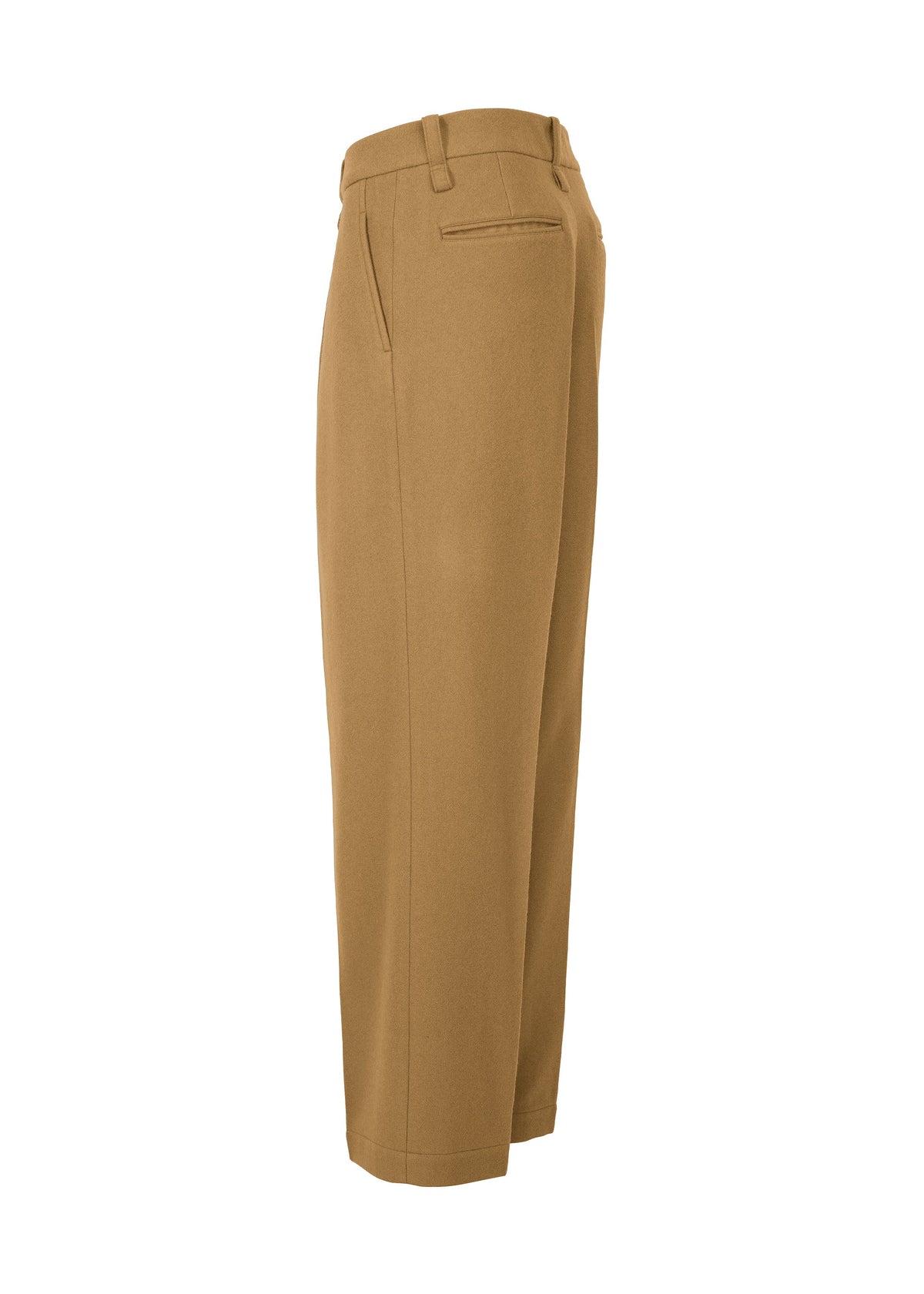 A detail shot of the Issey Miyake WOOL TWEED PANTS trousers.