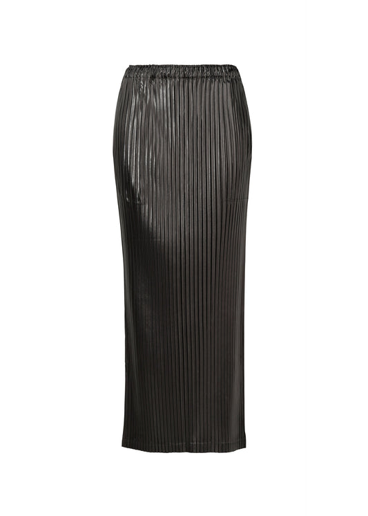 A product shot of the Issey Miyake GLOSSED METAL PLEATS skirt in .