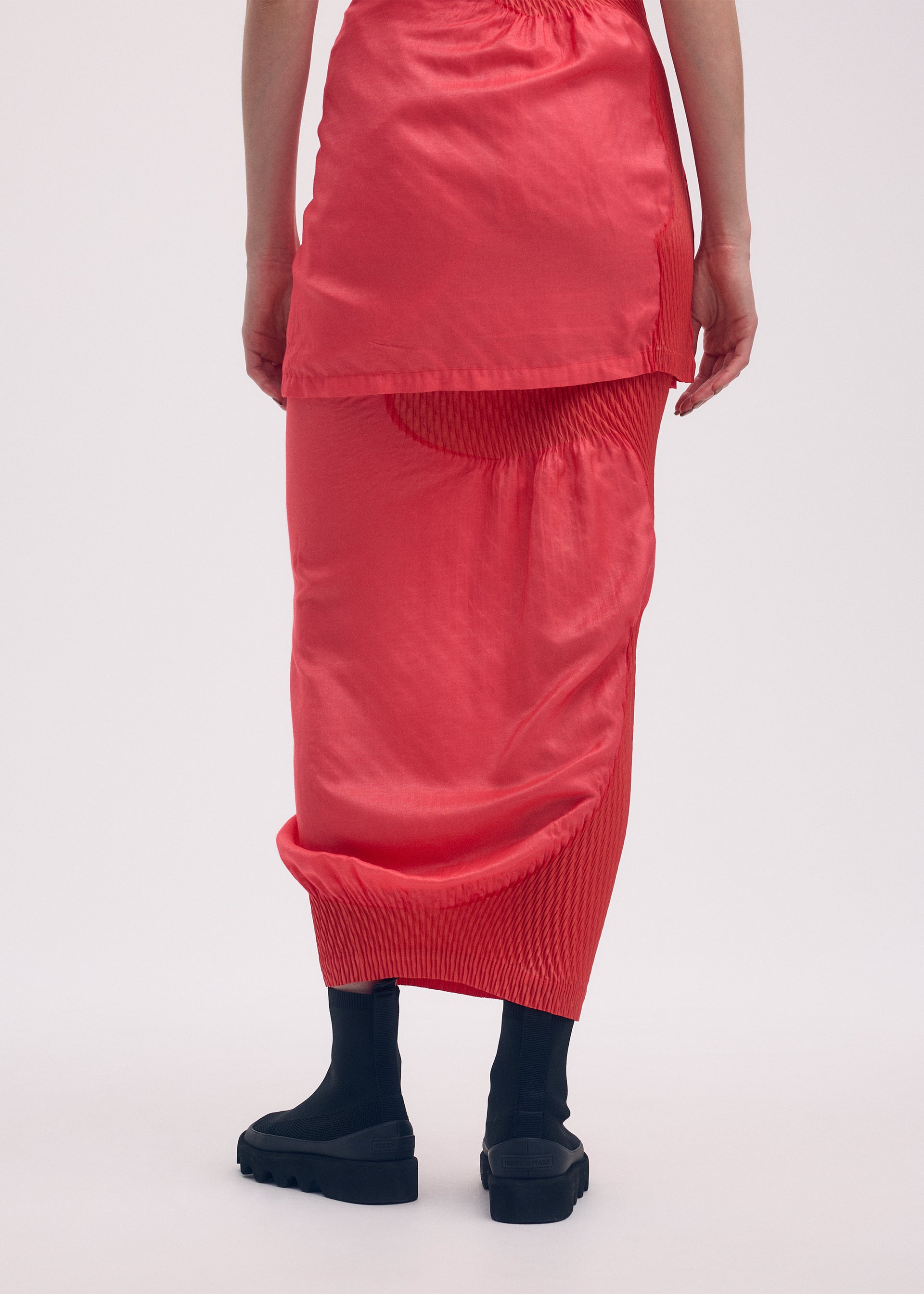 KNIT CONTOUR PLEATS Skirt Black