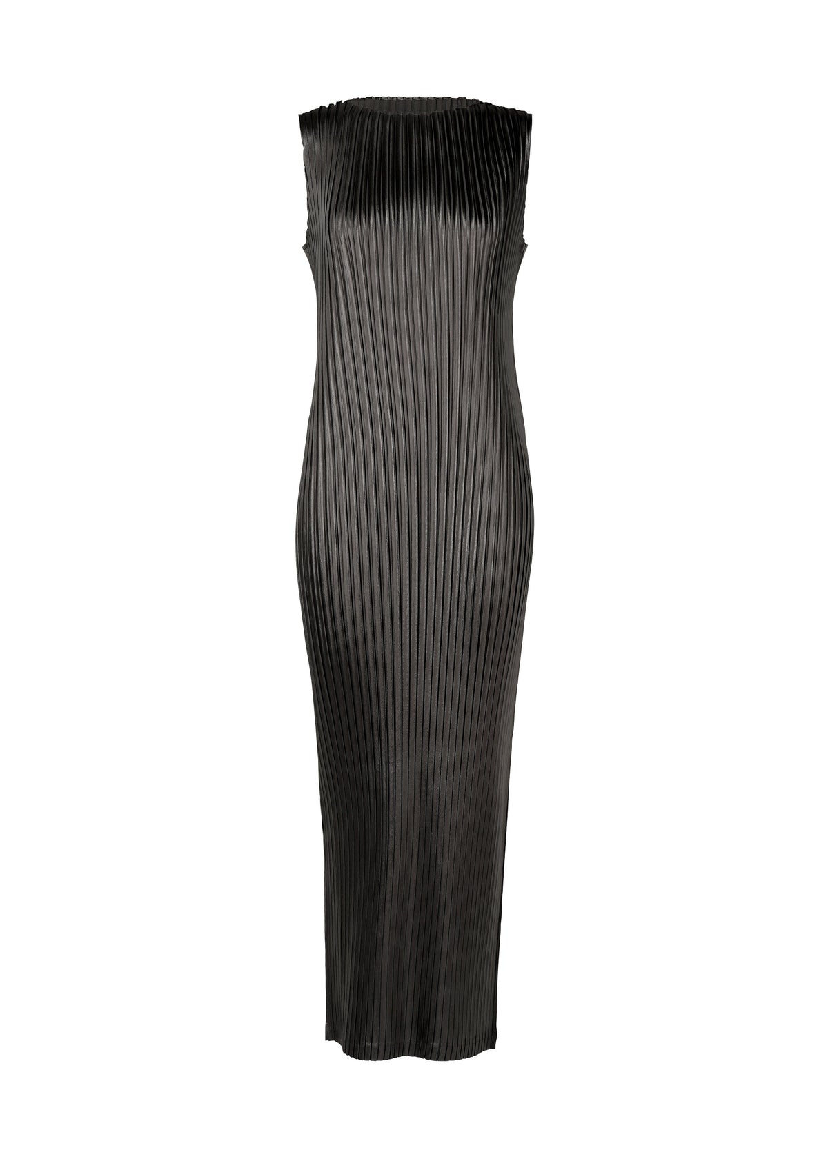 A product shot of the Issey Miyake GLOSSED METAL PLEATS dress in .