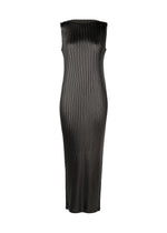 A product shot of the Issey Miyake GLOSSED METAL PLEATS dress in .