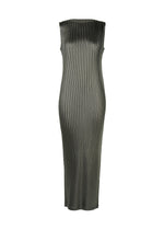 A product shot of the Issey Miyake GLOSSED METAL PLEATS dress in .