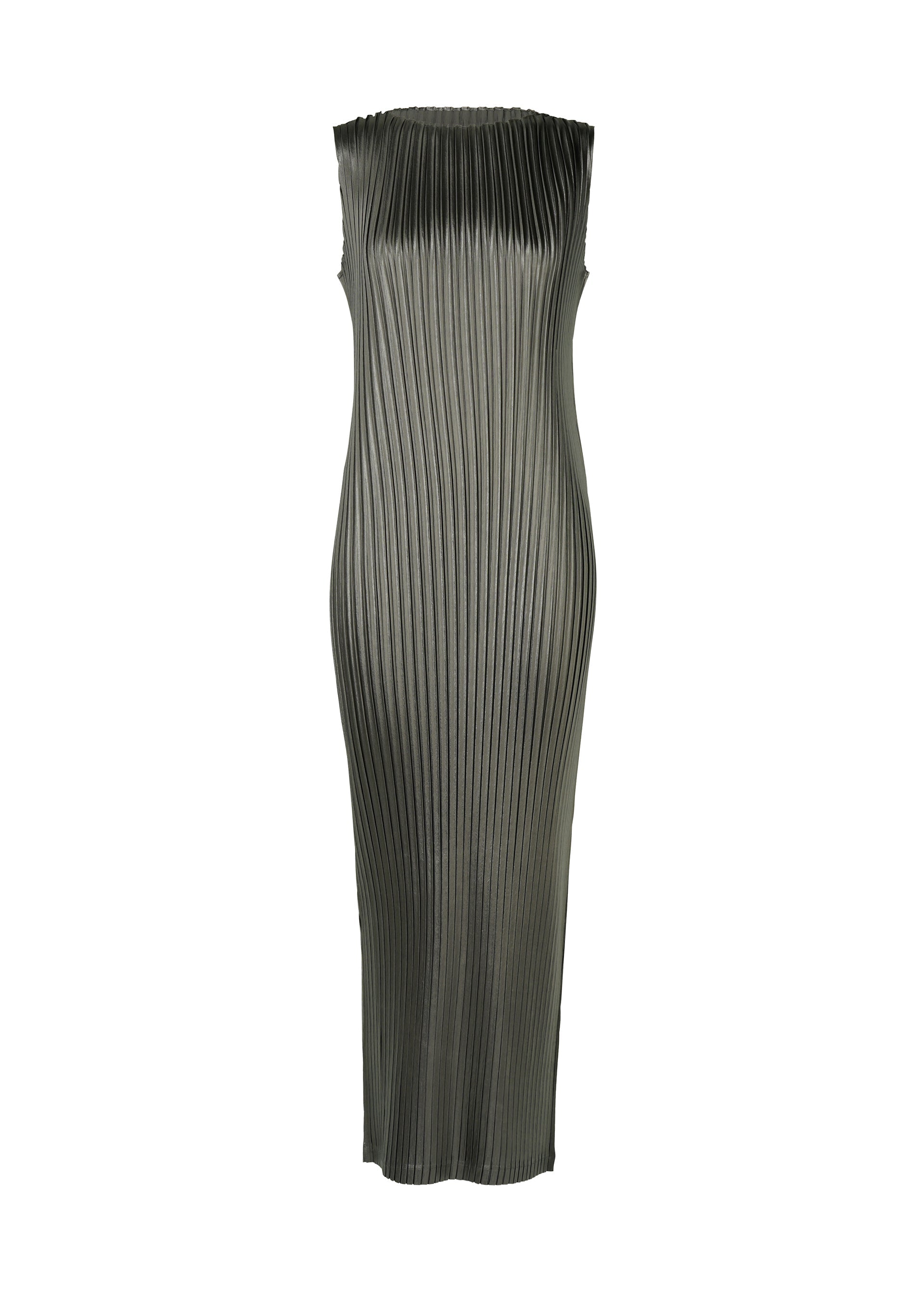 A product shot of the Issey Miyake GLOSSED METAL PLEATS dress in .