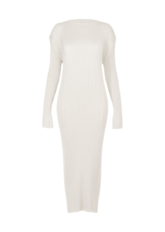 SLEEK PLEATS Dress White