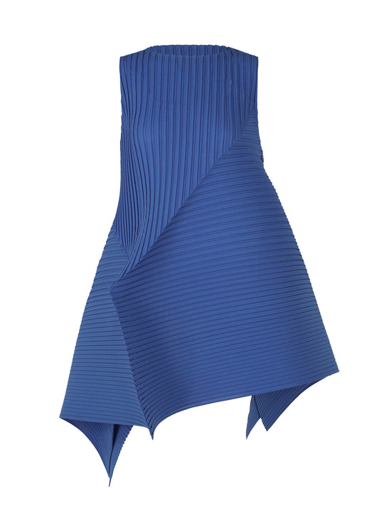 A product shot of the ISSEY MIYAKE FOLD PLEATS dress in blue (72).