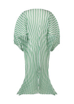 A detail shot of the Issey Miyake GENERIC STRIPES HAND PLEATS dress.