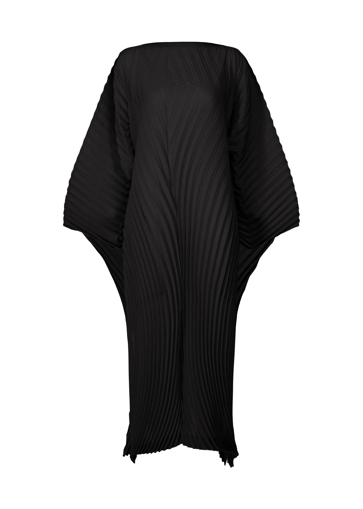 A product shot of the ISSEY MIYAKE WAVE PLEATS dress in black (15).