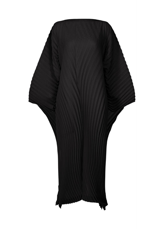 A product shot of the ISSEY MIYAKE WAVE PLEATS dress in black (15).