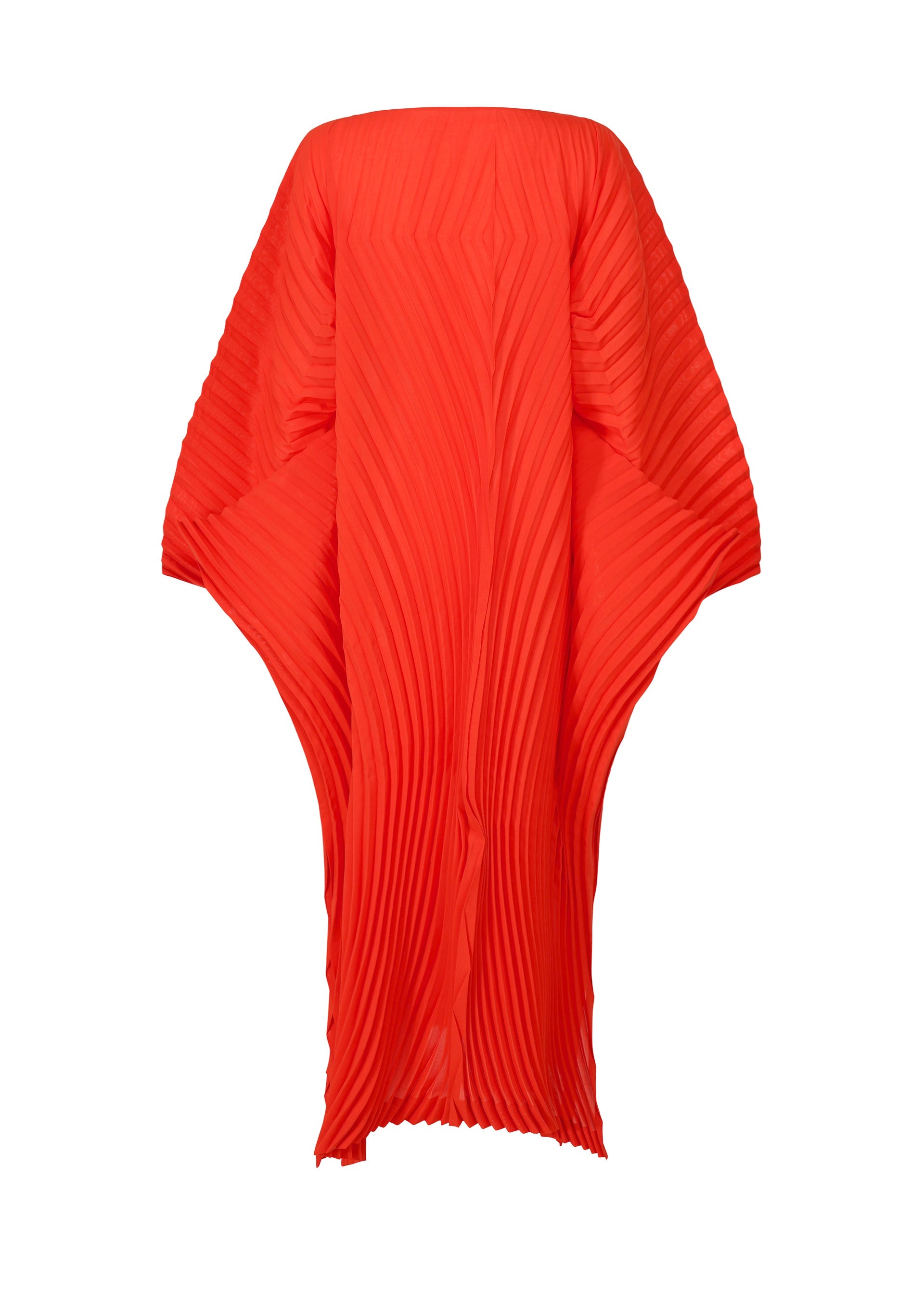 A detail shot of the ISSEY MIYAKE WAVE PLEATS dress.