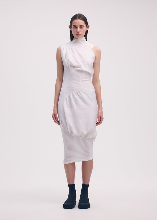 KNIT CONTOUR PLEATS Dress Black