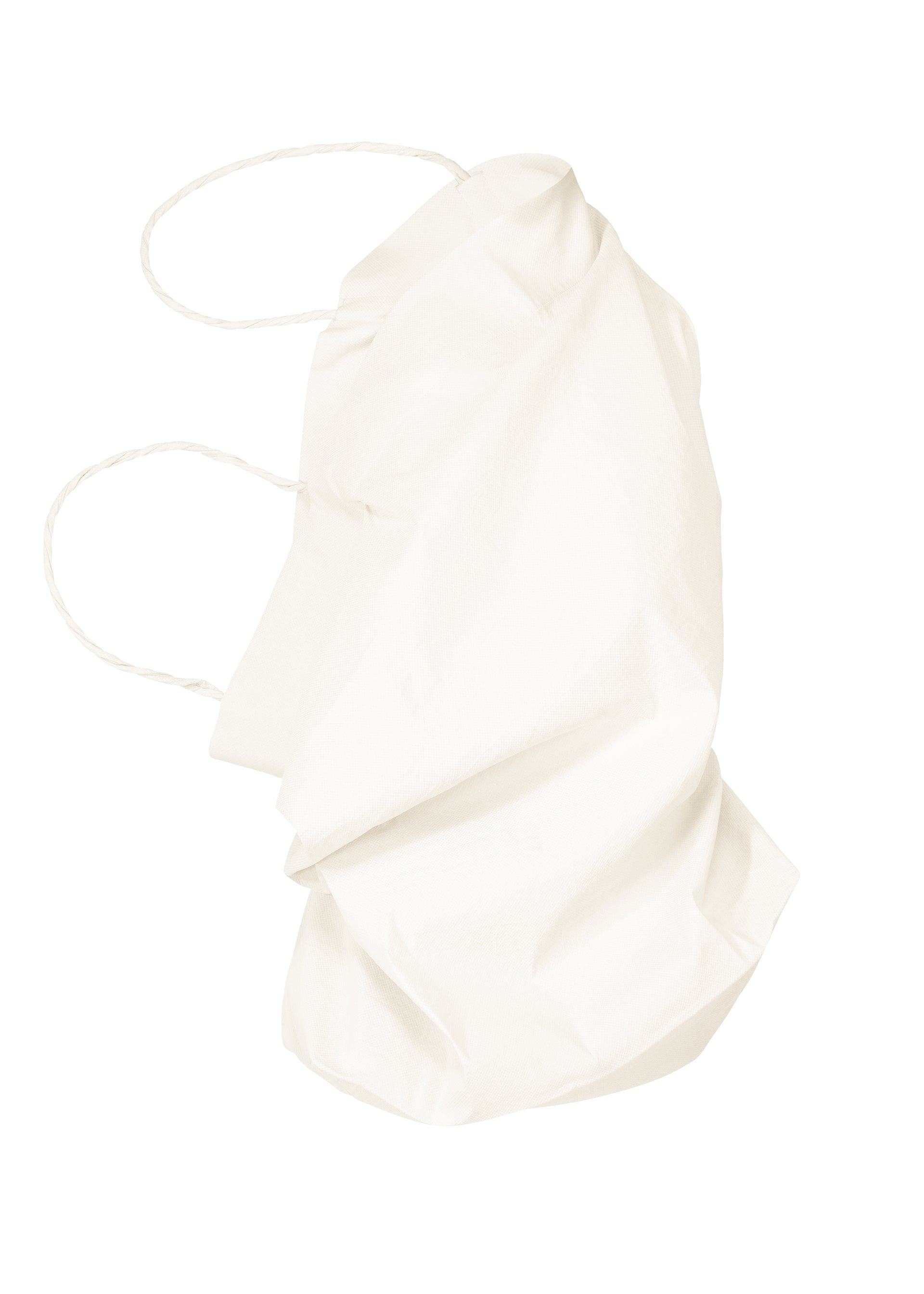 A product shot of the ISSEY MIYAKE PAPER BAG shirt in white (01).