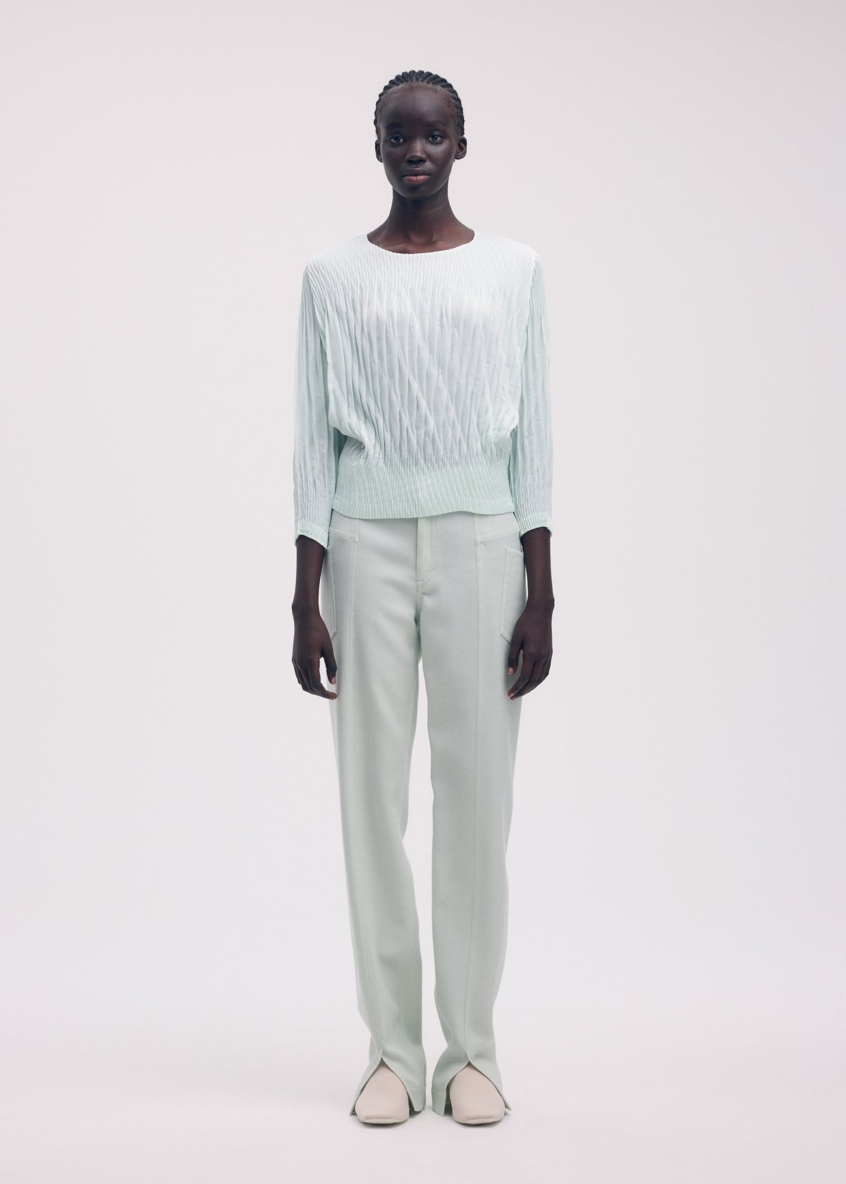 SUEDE LIKE PUFF PLEATS 