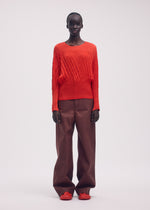 SUEDE LIKE PUFF PLEATS Top Black