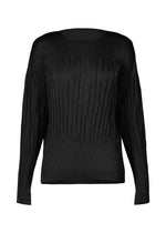 SUEDE LIKE PUFF PLEATS Top Black
