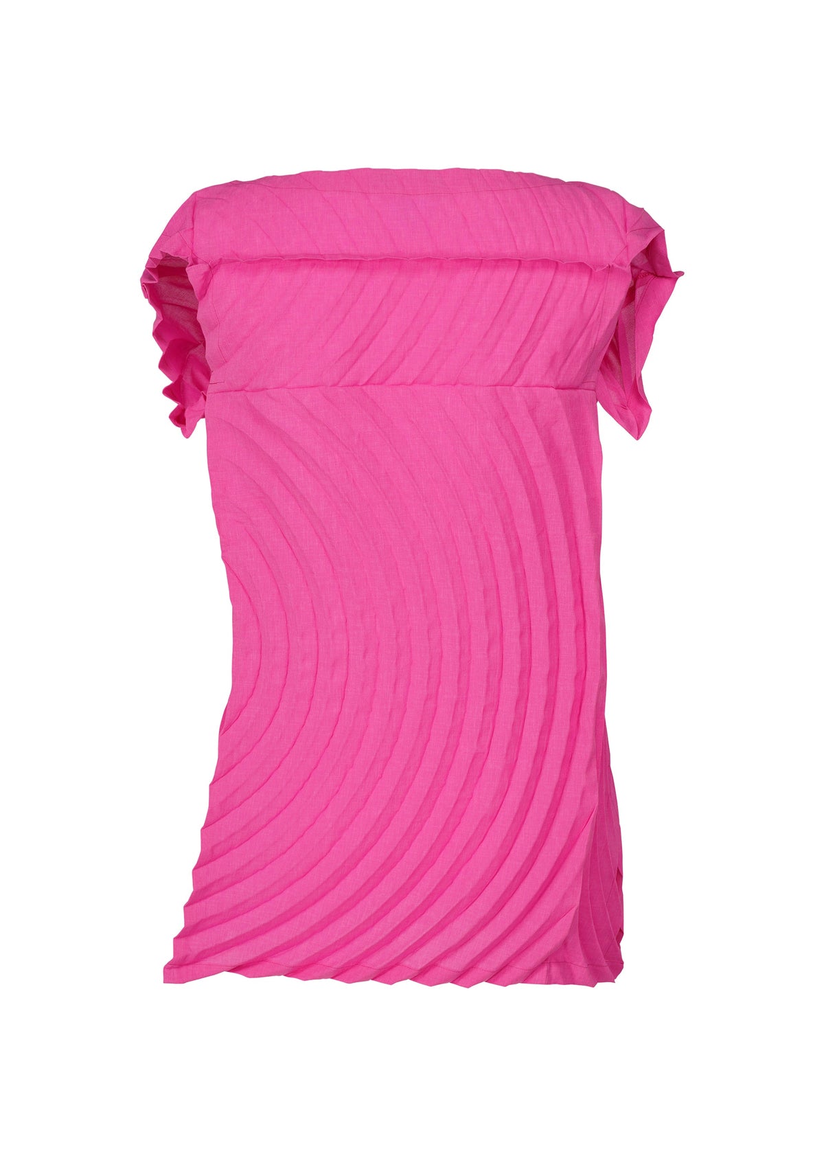 A detail shot of the ISSEY MIYAKE PAPER BAG PLEATS shirt.