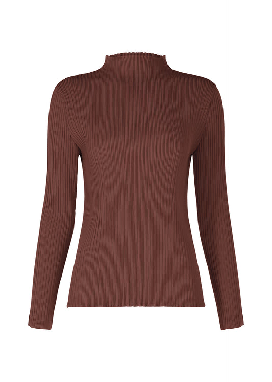 HATCHING PLEATS Top Dark Brown