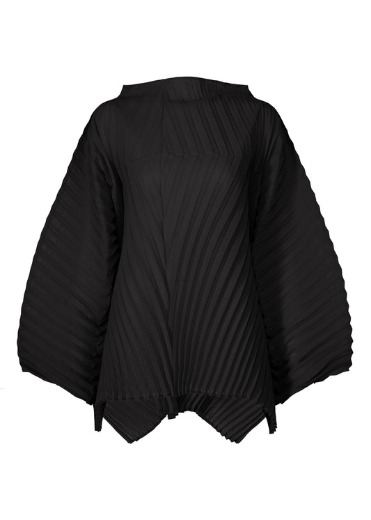 A product shot of the ISSEY MIYAKE WAVE PLEATS shirt in black (15).
