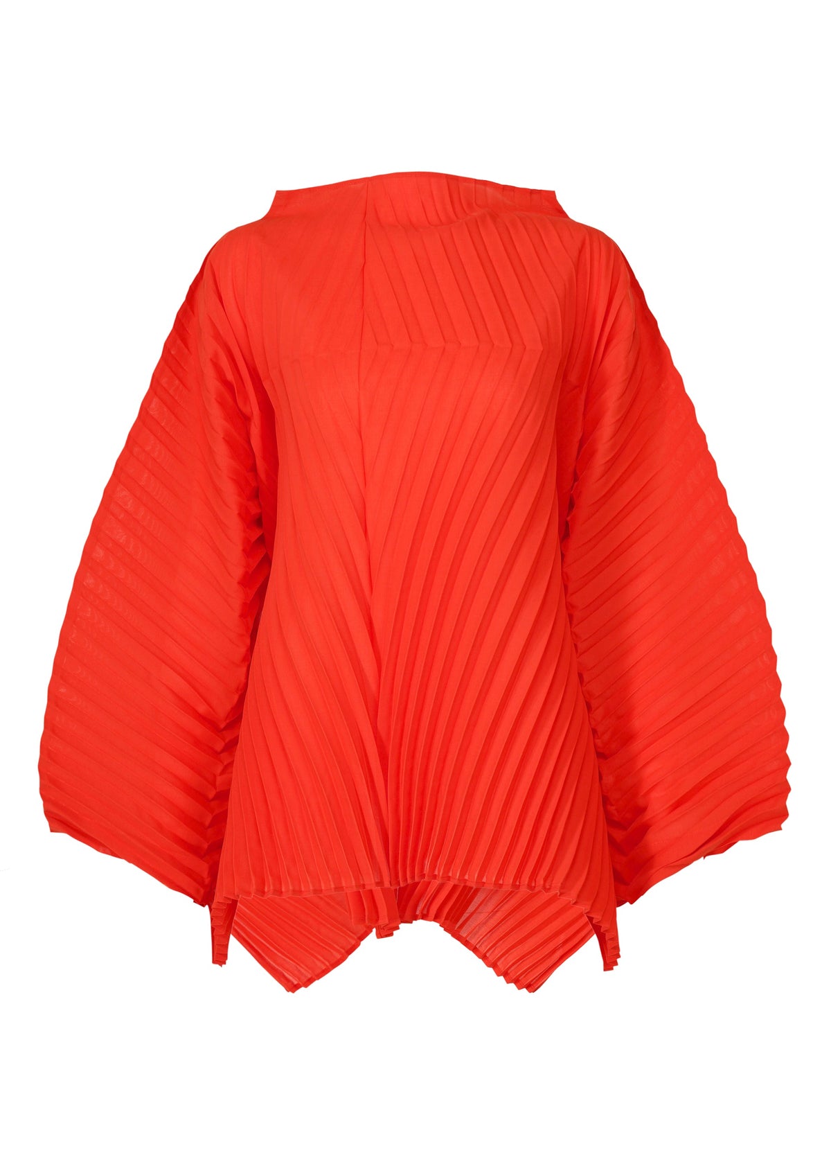 A product shot of the ISSEY MIYAKE WAVE PLEATS shirt in red (24).