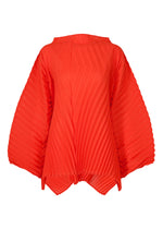 A product shot of the ISSEY MIYAKE WAVE PLEATS shirt in red (24).