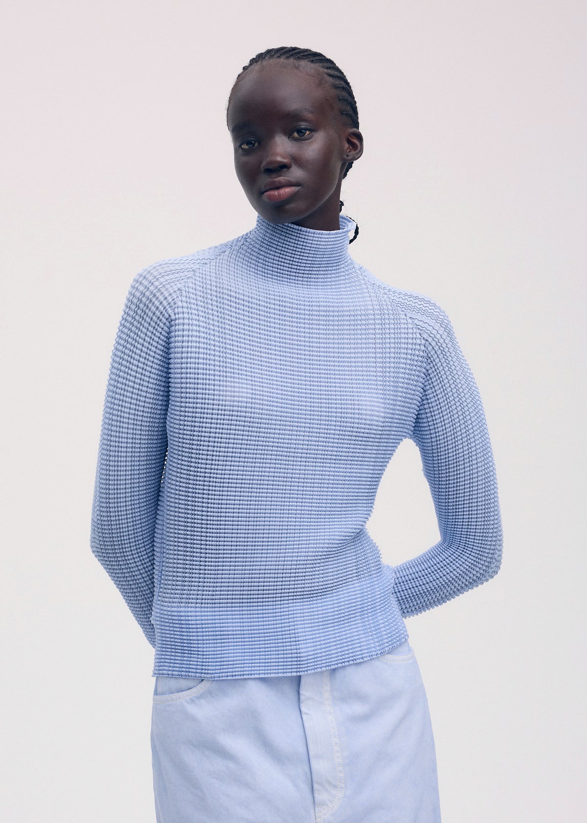 WOOLY PLEATS-58 Top Khaki