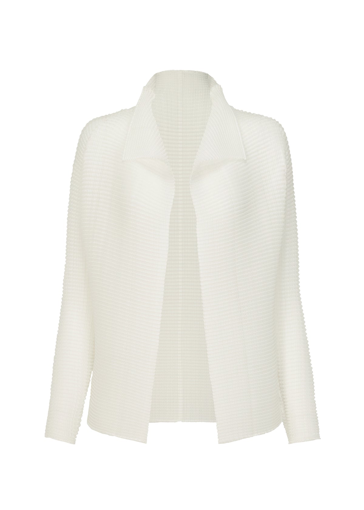 WOOLY PLEATS BK/WT-58 Cardigan White