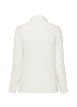 WOOLY PLEATS BK/WT-58 Cardigan White