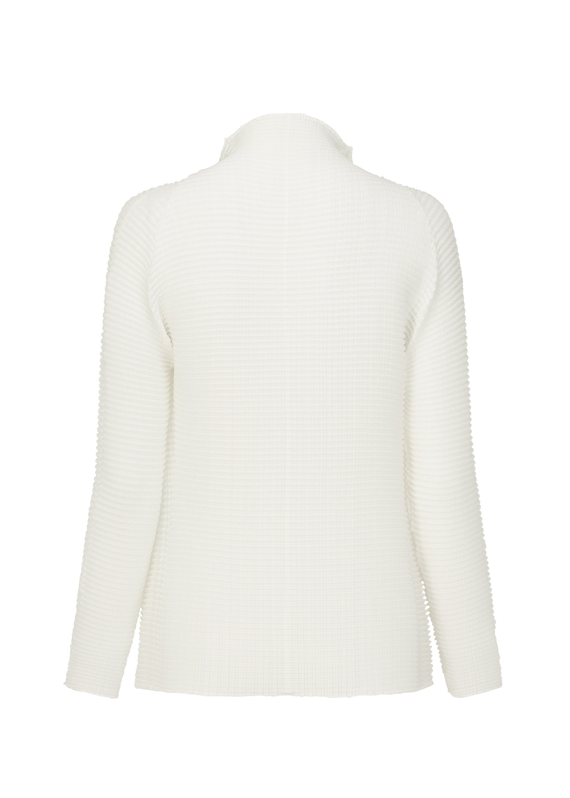 WOOLY PLEATS BK/WT-58 Cardigan White