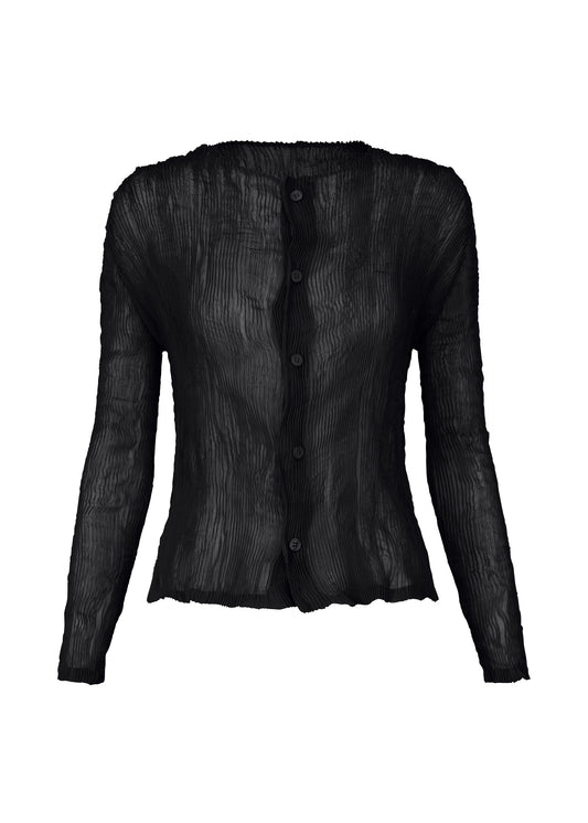 CHIFFON TWIST BK/WT-58 Cardigan Black