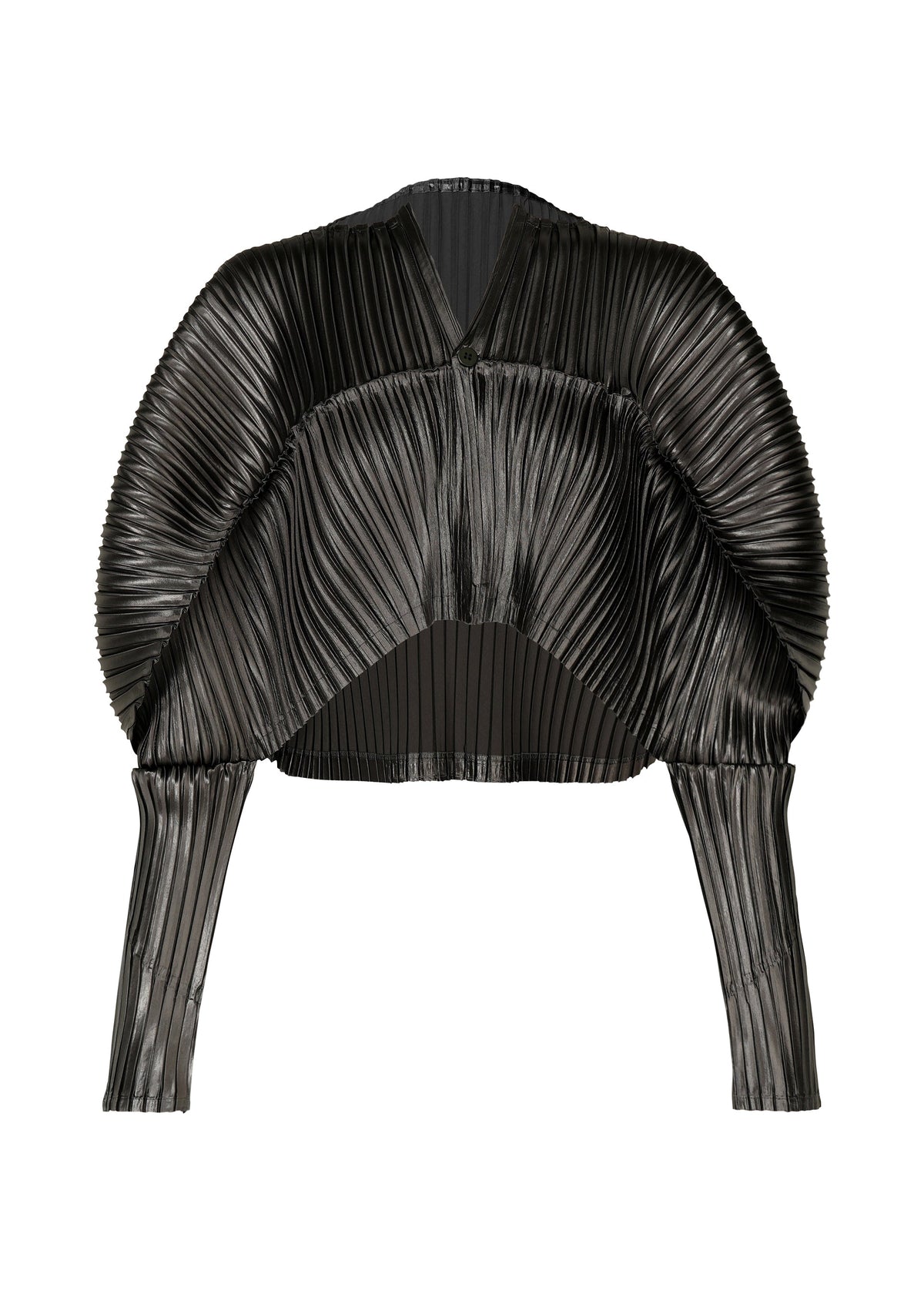 A product shot of the Issey Miyake GLOSSED METAL PLEATS cardigan in .