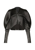 A product shot of the Issey Miyake GLOSSED METAL PLEATS cardigan in .