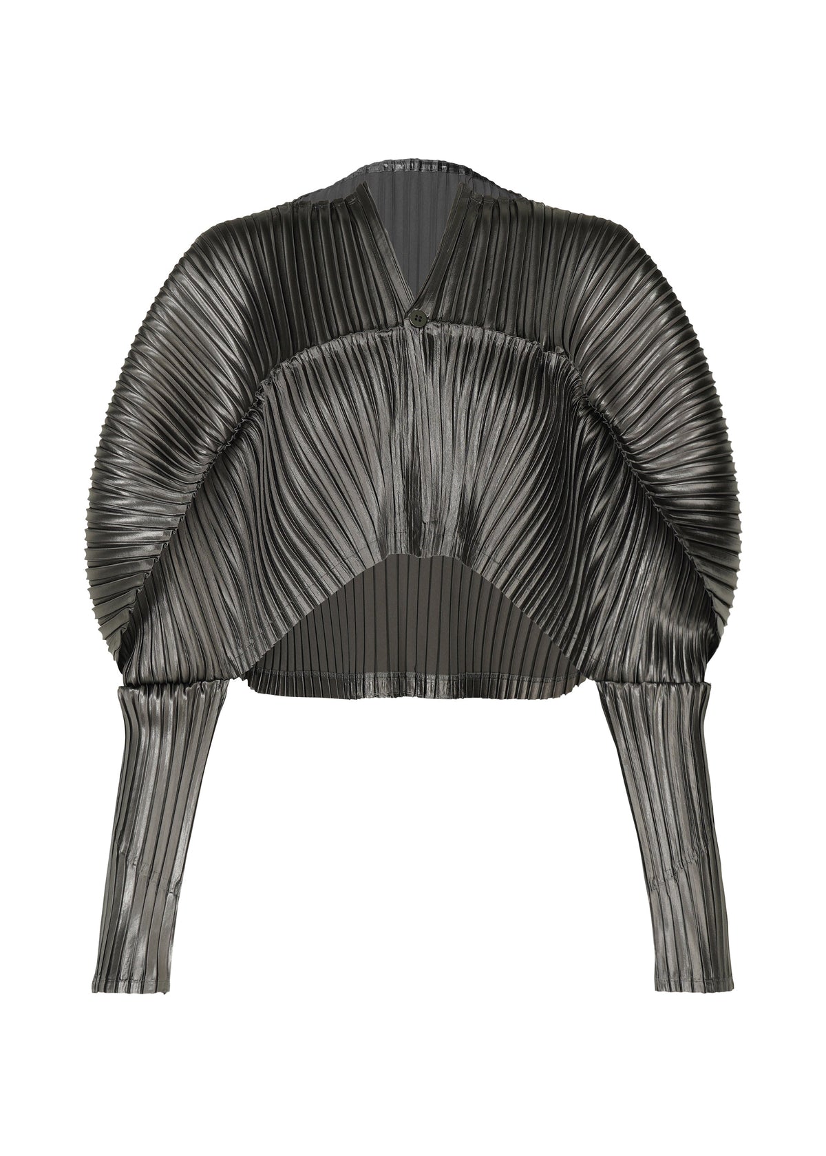 A product shot of the Issey Miyake GLOSSED METAL PLEATS cardigan in .