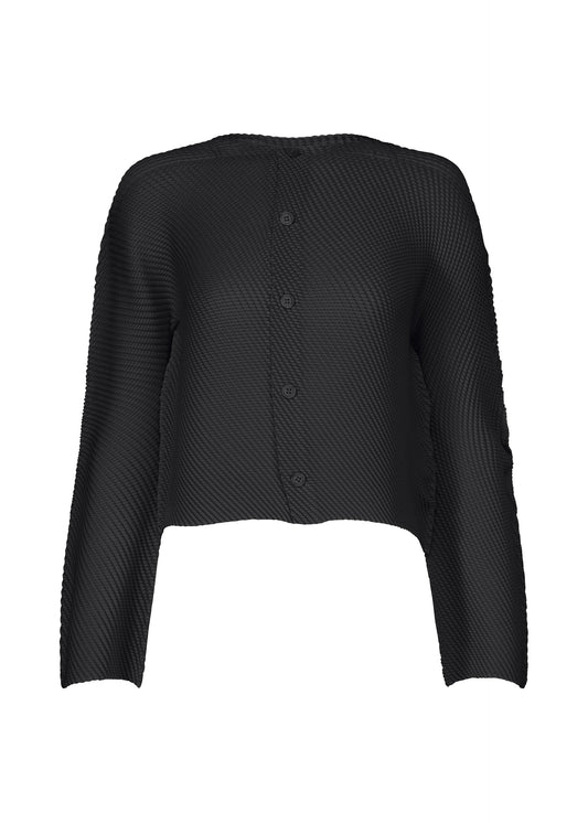 A product shot of the Issey Miyake SHIFTED MISTY PLEATS cardigan in .