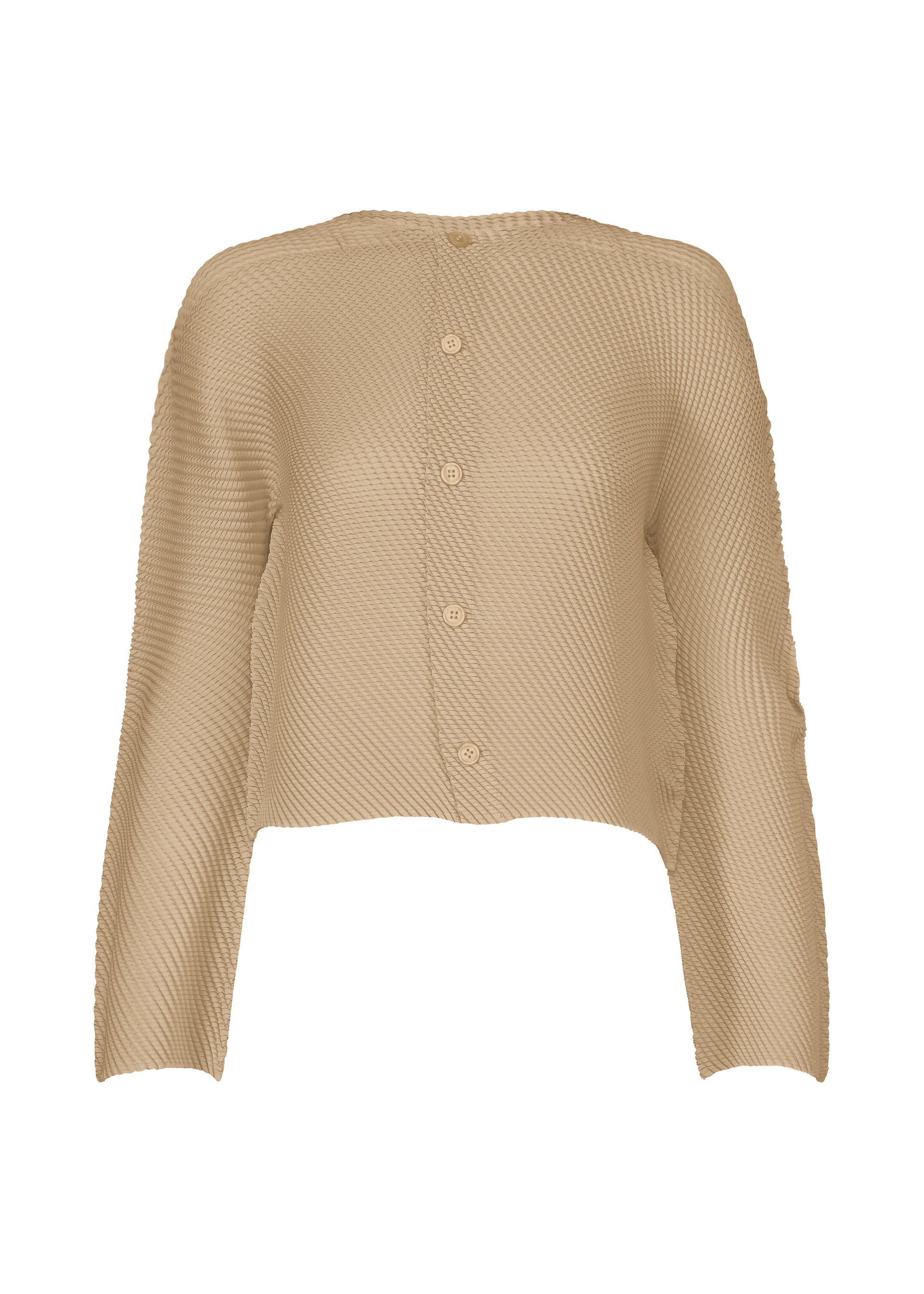 A product shot of the Issey Miyake SHIFTED MISTY PLEATS cardigan in .