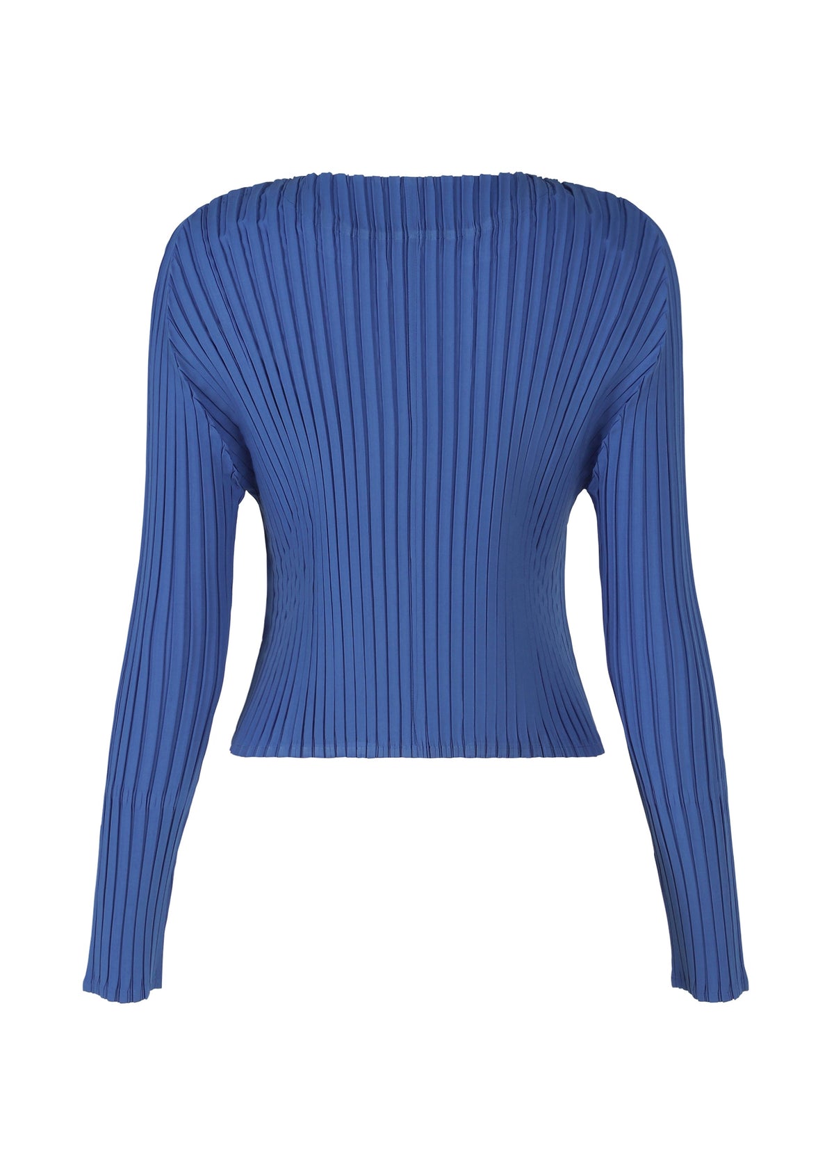 A detail shot of the ISSEY MIYAKE FOLD PLEATS cardigan.