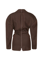 A detail shot of the Issey Miyake LIKE TORSO LIKE BLAZER dress.
