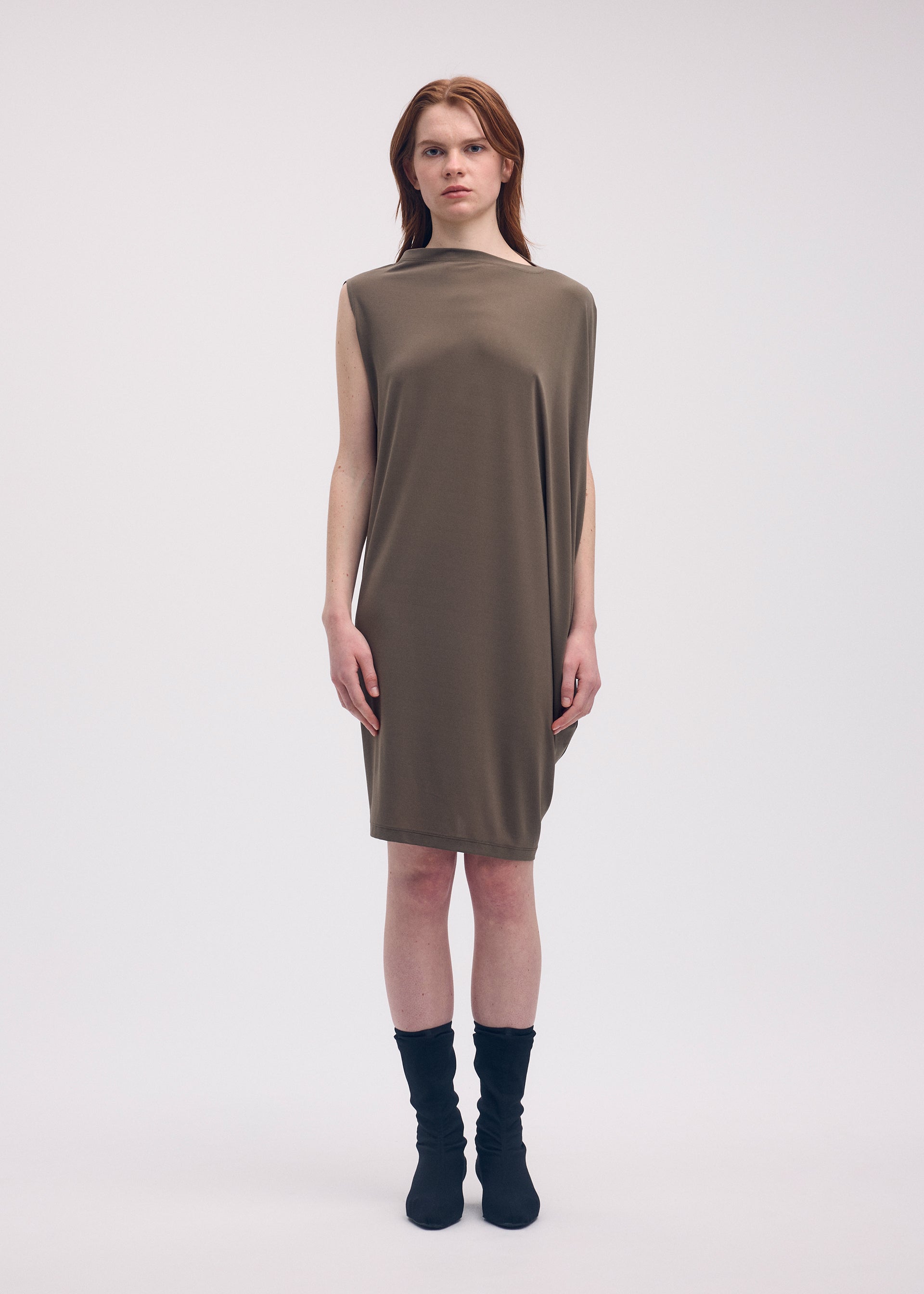 DRAPE JERSEY-58 Dress Greige