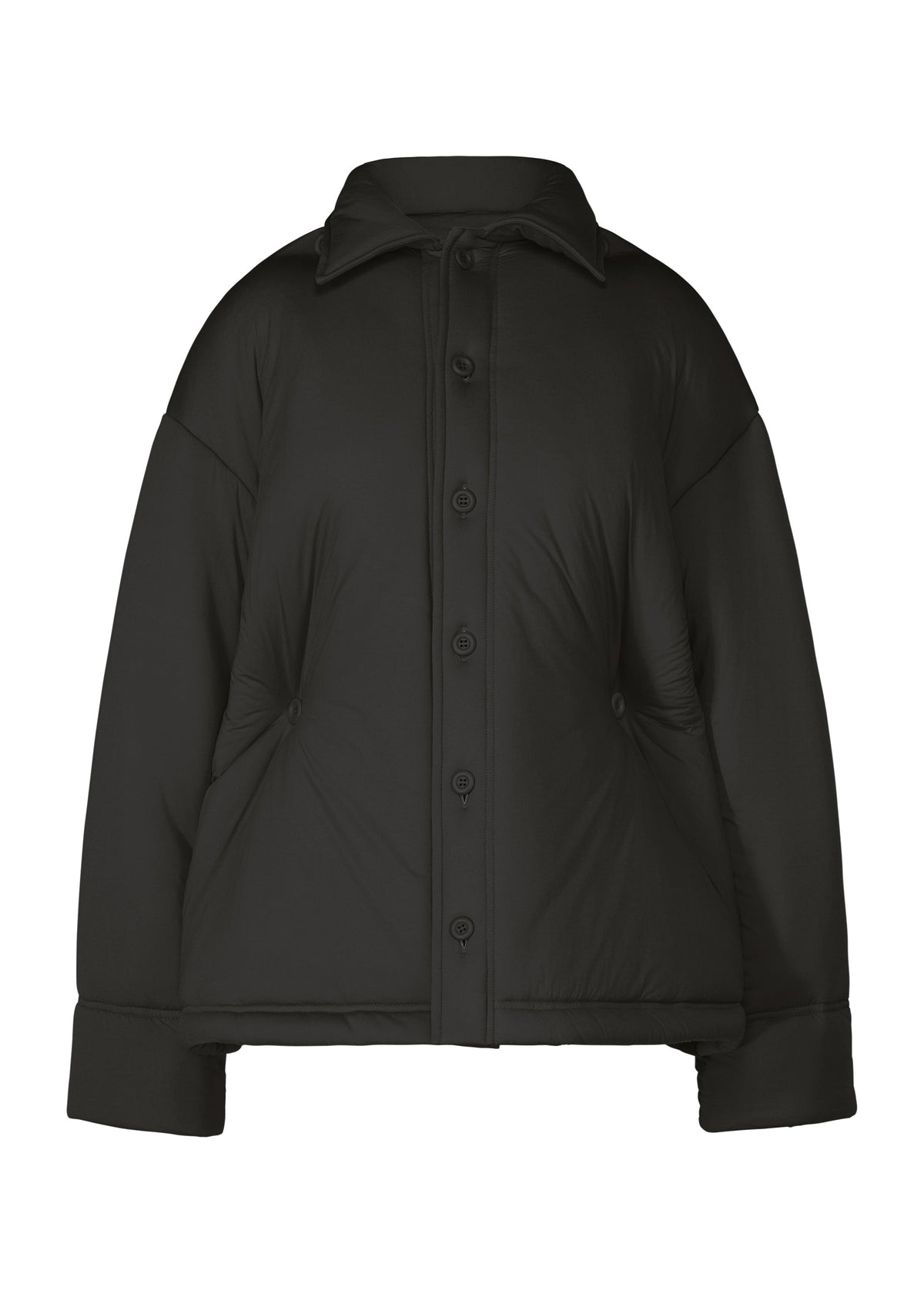 A product shot of the ISSEY MIYAKE PUMPED T shirt in black (15).