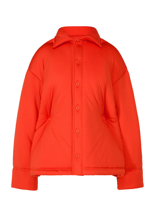 A product shot of the ISSEY MIYAKE PUMPED T shirt in red (24).