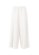 A product shot of the ISSEY MIYAKE CAMPAGNE trousers in white (01).