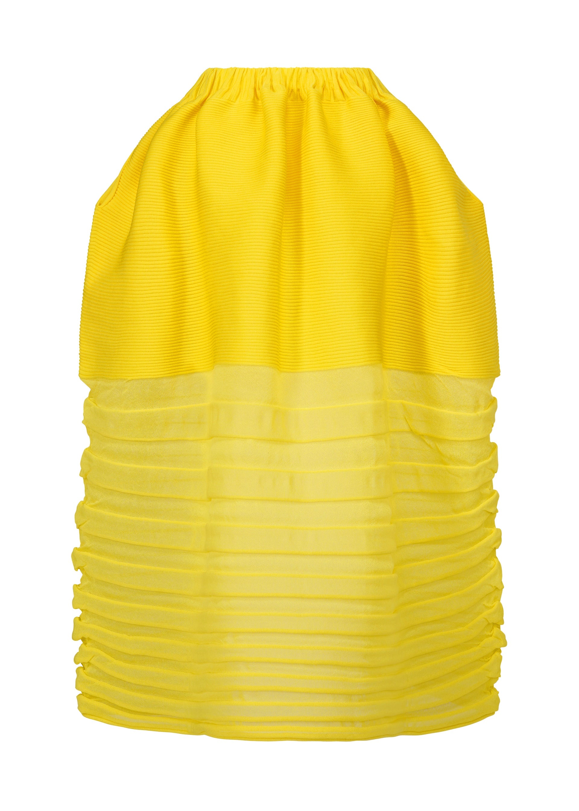 A detail shot of the Issey Miyake MOVING KNIT skirt.