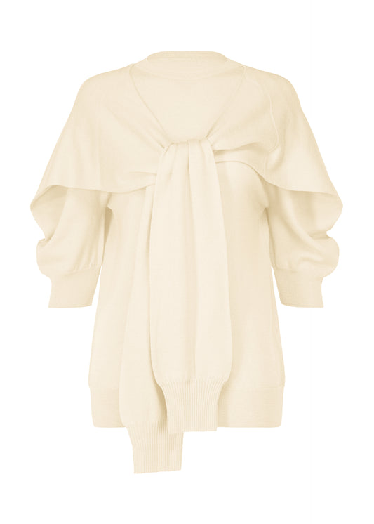 FOUR-SLEEVED WOOL Top Off-White